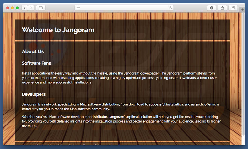 Dubious website used to promote search.jangoram.com