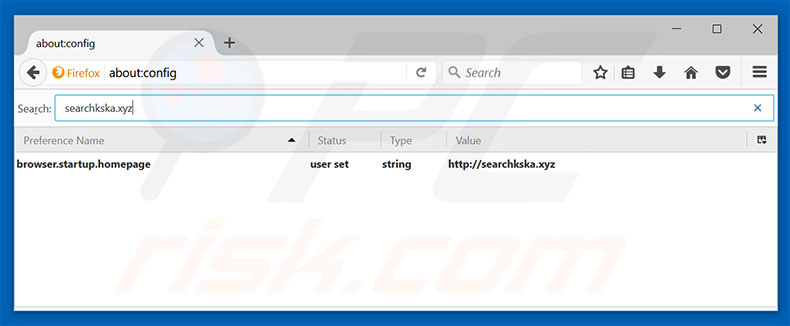 Removing searchkska.xyz from Mozilla Firefox default search engine