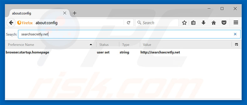 Removing searchsecretly.net from Mozilla Firefox default search engine