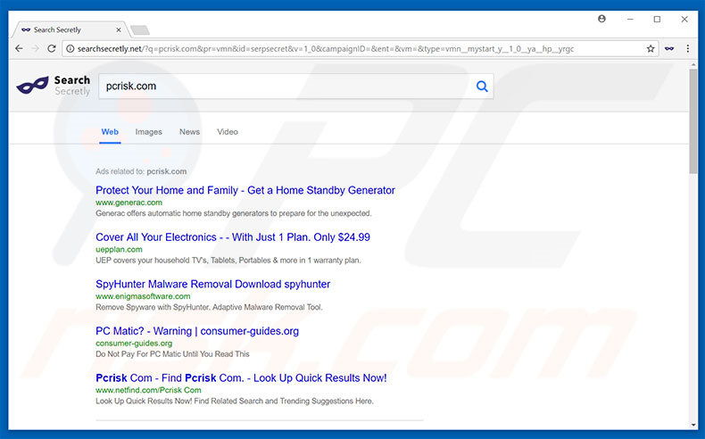 searchsecretly.net browser hijacker
