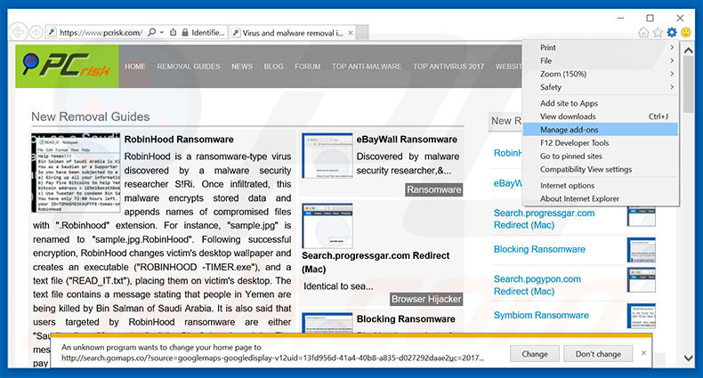 Removing seethisoffer.info ads from Internet Explorer step 1