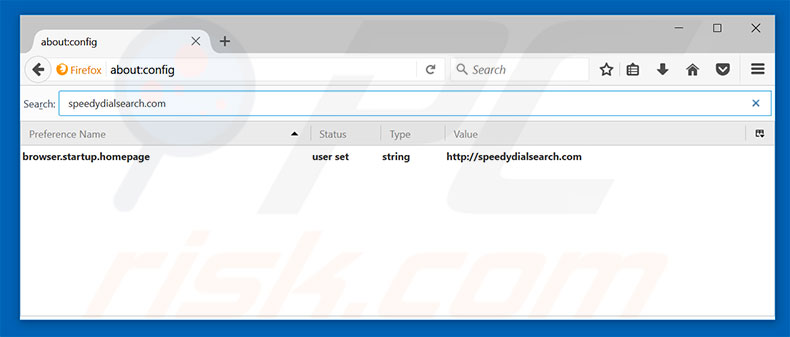 Removing speedydialsearch.com from Mozilla Firefox default search engine