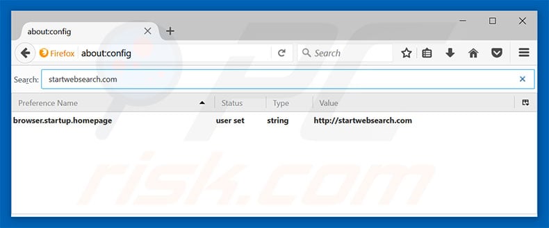 Removing startwebsearch.com from Mozilla Firefox default search engine
