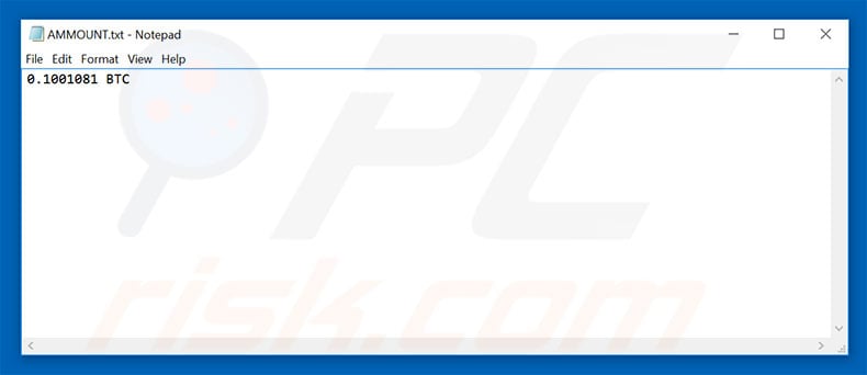 SyncCrypt ransomware's AMMOUNT.txt file