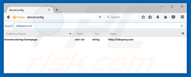 Removing tabquery.com from Mozilla Firefox default search engine