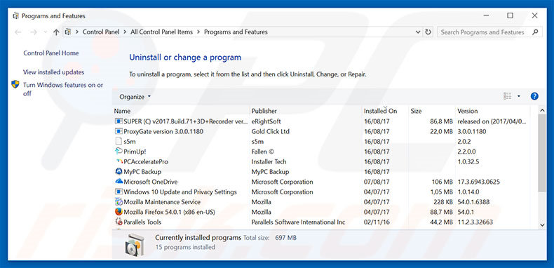 themovie-portal.com browser hijacker uninstall via Control Panel