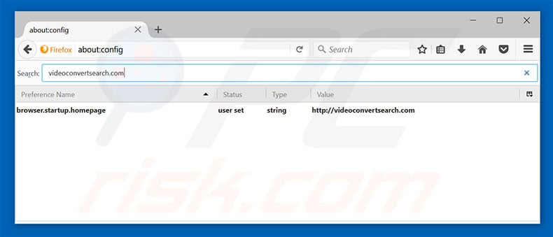 Removing videoconvertsearch.com from Mozilla Firefox default search engine