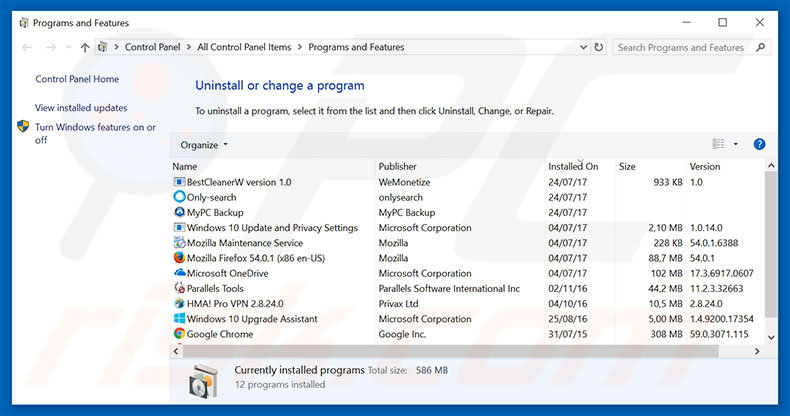 we-re-almost-there.com adware uninstall via Control Panel