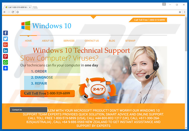 Windows 10 Technical Support adware