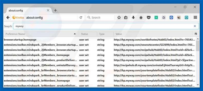 Removing hp.myway.com from Mozilla Firefox default search engine