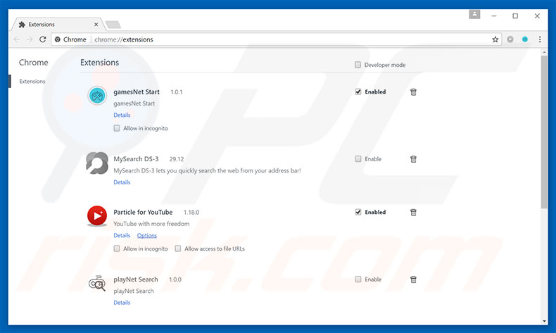 Removing your-search.com related Google Chrome extensions