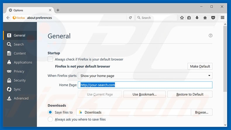 Removing your-search.com from Mozilla Firefox homepage