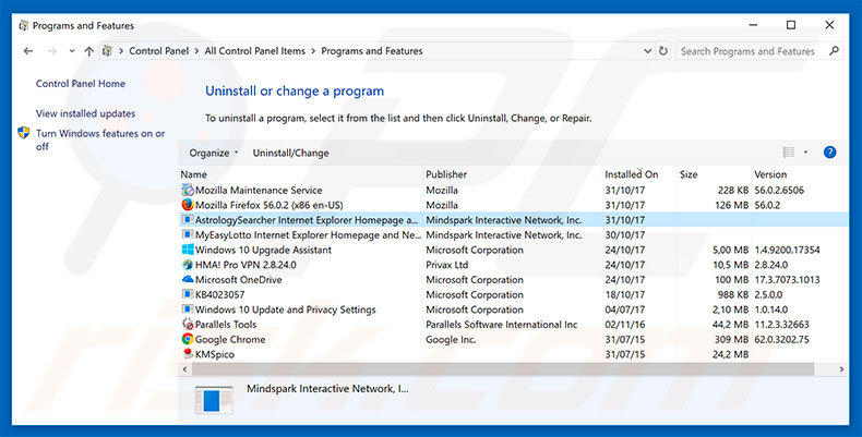 hp.myway.com browser hijacker uninstall via Control Panel