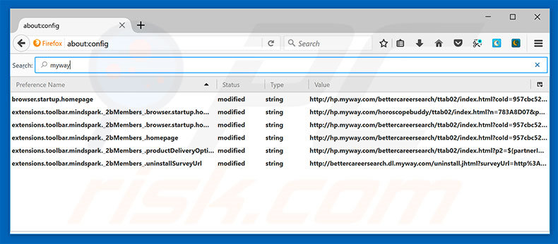 Removing hp.myway.com from Mozilla Firefox default search engine