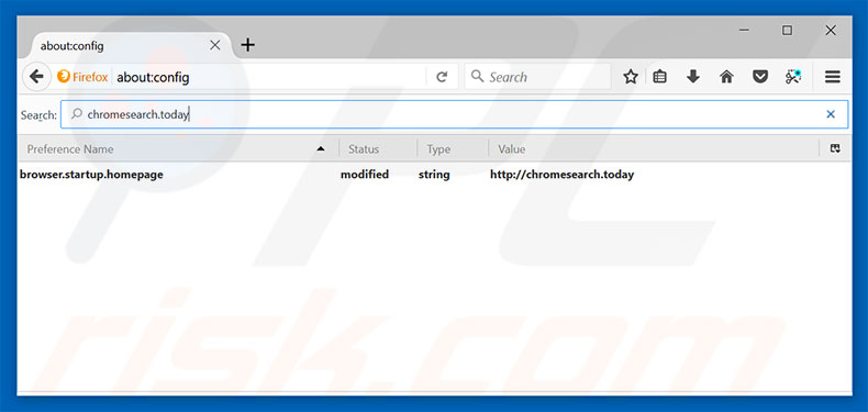 Removing chromesearch.today from Mozilla Firefox default search engine
