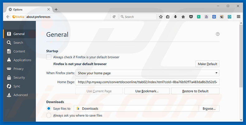 Removing hp.myway.com from Mozilla Firefox homepage