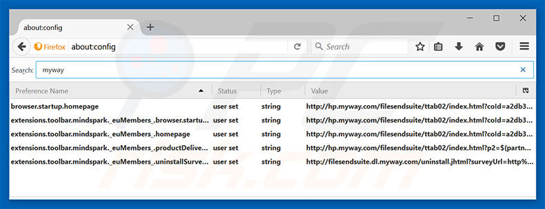 Removing hp.myway.com from Mozilla Firefox default search engine