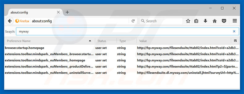 Removing hp.myway.com from Mozilla Firefox default search engine