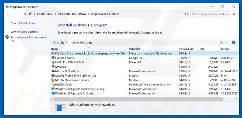 hp.myway.com browser hijacker uninstall via Control Panel