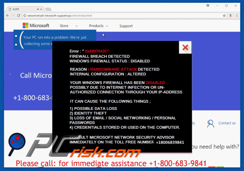 Firewall Breach Detected scam gif