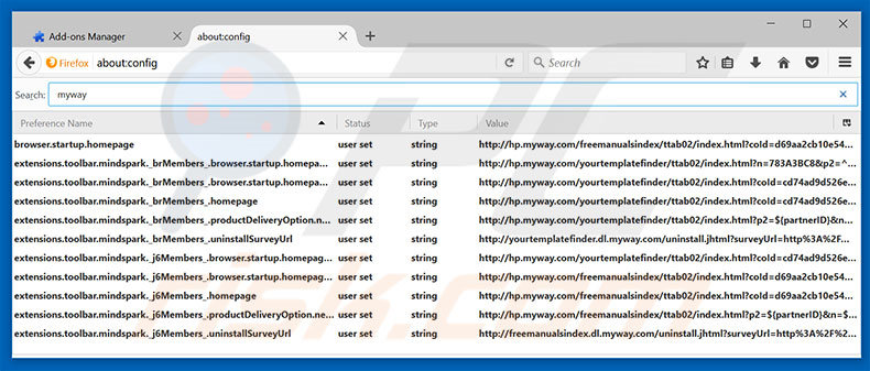 Removing hp.myway.com from Mozilla Firefox default search engine