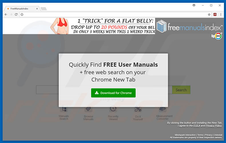 Website used to promote FreeManualsIndex browser hijacker