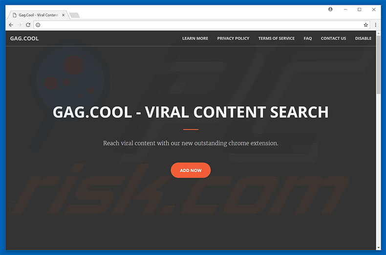 Website used to promote GagCool browser hijacker