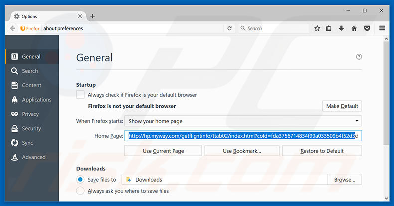 Removing hp.myway.com from Mozilla Firefox homepage