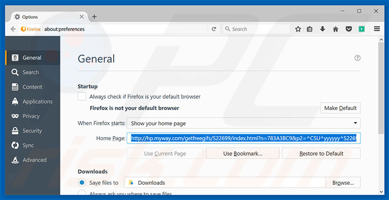 Removing hp.myway.com from Mozilla Firefox homepage