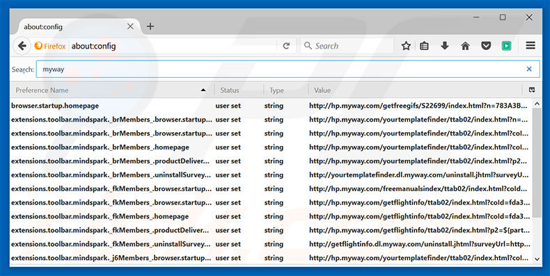 Removing hp.myway.com from Mozilla Firefox default search engine