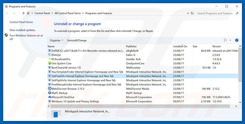 hp.myway.com browser hijacker uninstall via Control Panel