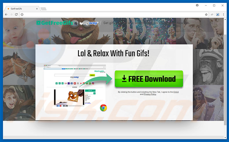 Website used to promote GetFreeGifs browser hijacker