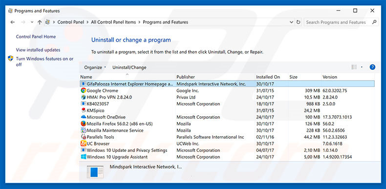 hp.myway.com browser hijacker uninstall via Control Panel