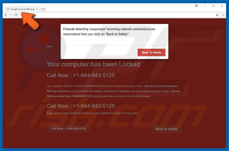 Google Security Warning adware