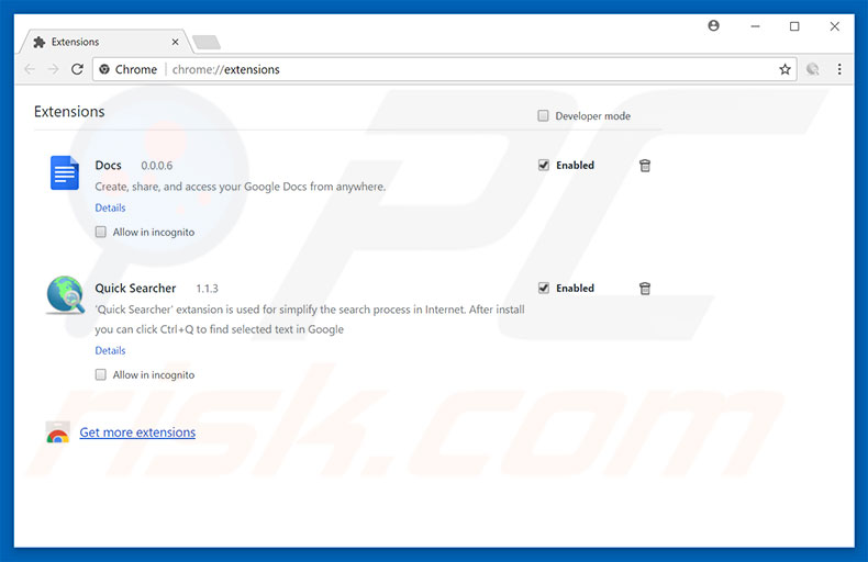 Removing goto.searchpro.club related Google Chrome extensions