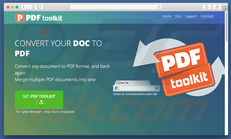 Dubious website used to promote home.pdftoolkit.net