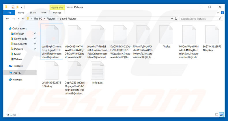 Files encrypted by Locked_file ransomware (file renaming pattern: [8_random_characters]-[8_random_characters]-[8_random_characters]-[8_random_characters].[restoreassistant2@tutanota.com].locked_file)