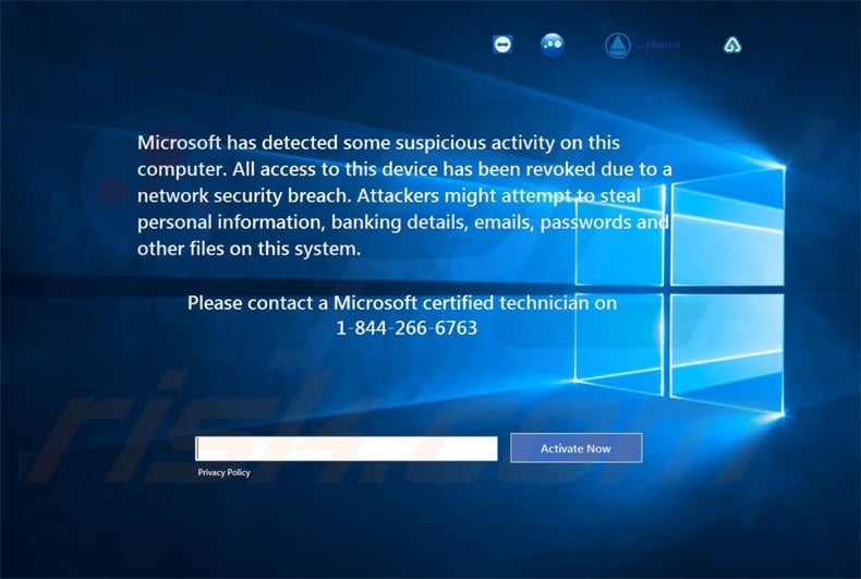 Microsoft Has Detected Some Suspicious Activity variant 2