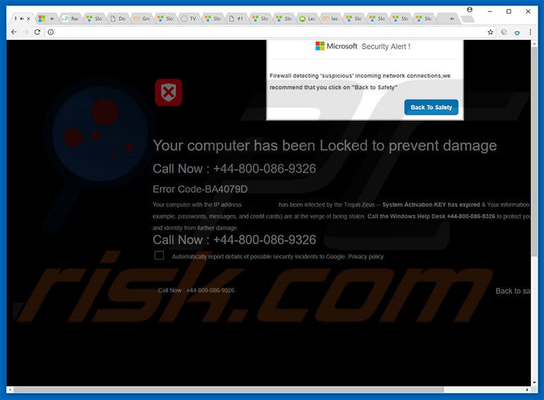 Second Microsoft Security Alert pop-up