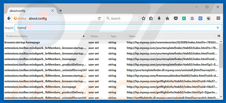 Removing hp.myway.com from Mozilla Firefox default search engine