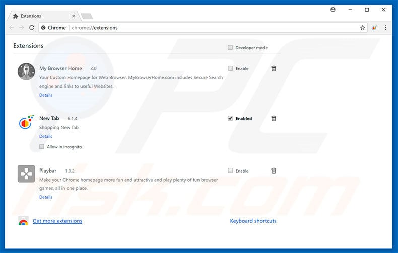Removing Offers Chaser ads from Google Chrome step 2