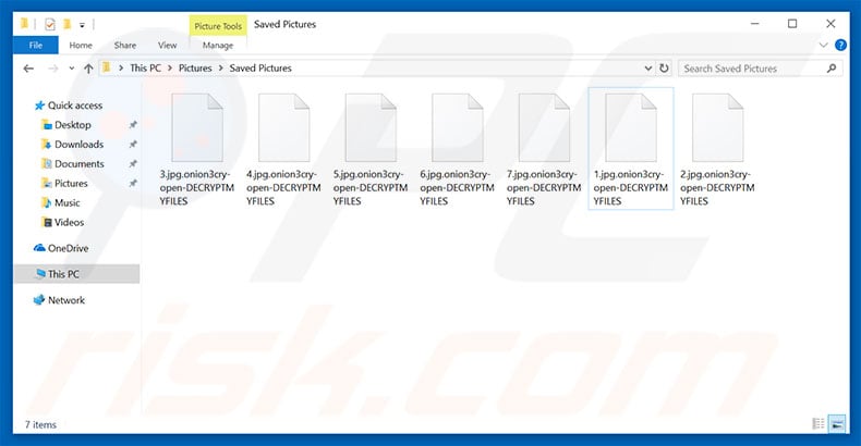 Files encrypted by Onion3Cry