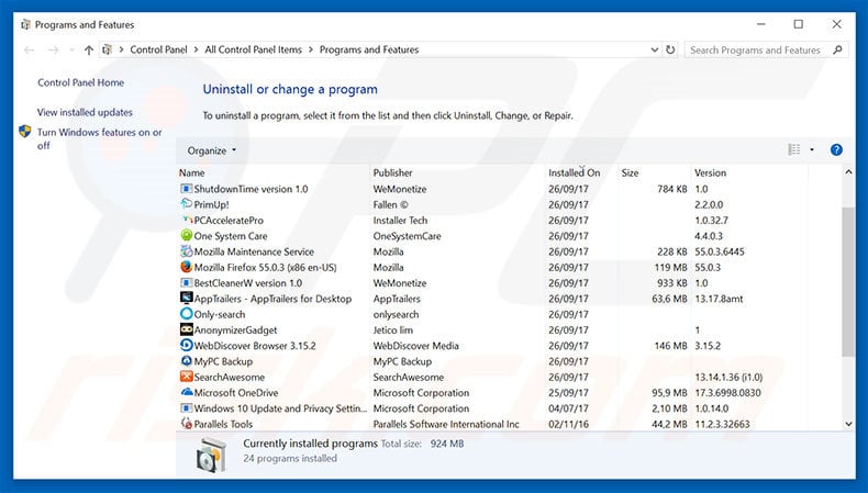 predictivadnetwork.com adware uninstall via Control Panel