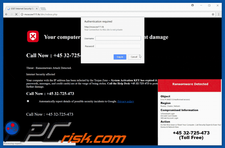 ransomware detected scam pop-up variant 2
