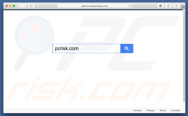 search.anysearchplus.com browser hijacker on a Mac computer