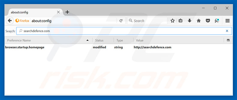 Removing searchdefence.com from Mozilla Firefox default search engine
