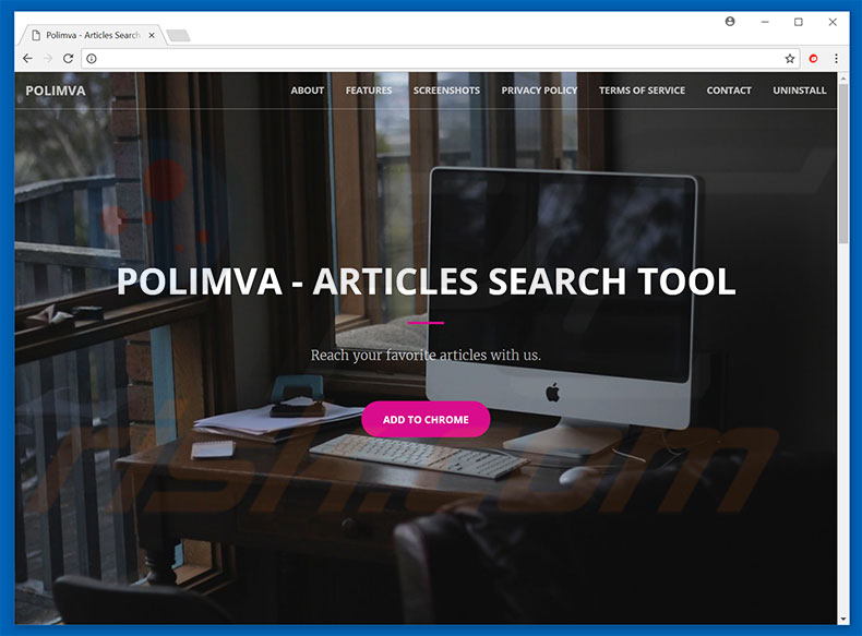 Website used to promote Polimva browser hijacker
