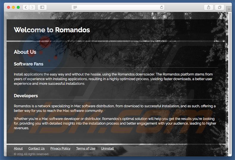 Dubious website used to promote search.romandos.com