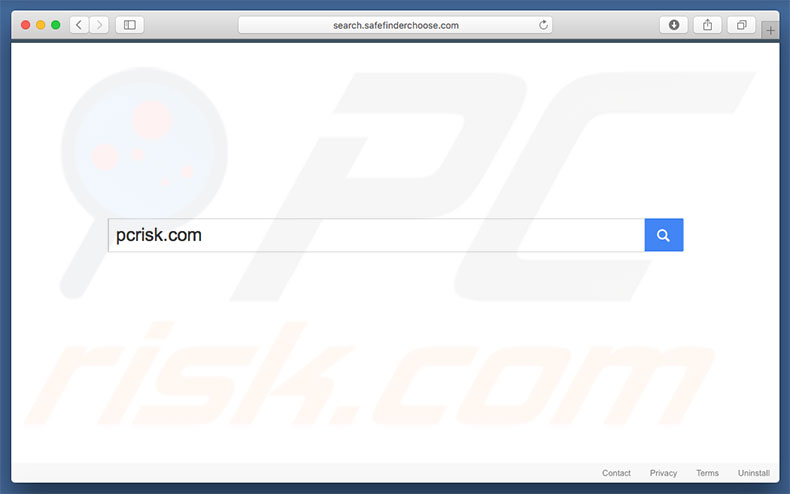 search.safefinderchoose.com browser hijacker on a Mac computer
