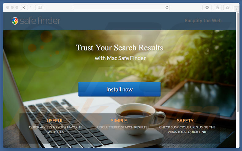 Dubious website used to promote search.safefinderchoose.com